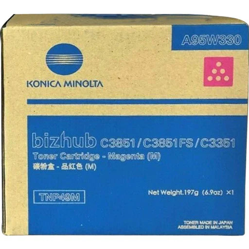 Konica Minolta TNP-49M Magenta Toner Cartridge A95W330 Bizhub C3350 C3850