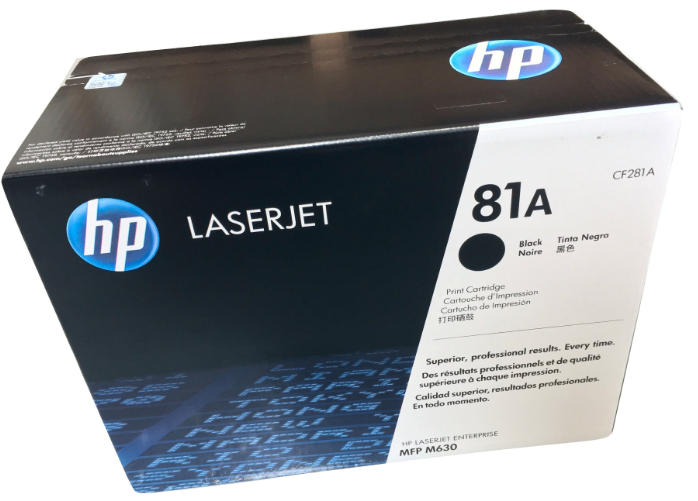 HP LaserJet M630z, M604, M605. M606 Black 81A Toner Cartridge (CF281A)