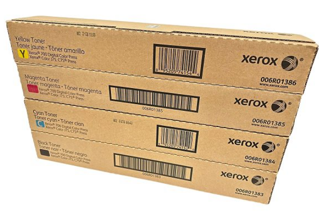 Xerox 700, C75, J75, Full Toner Set (006R01383, 006R01384, 006R01385, 006R01386)