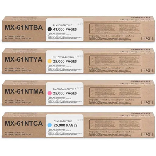 Sharp MX-61NT (MX-61NTBA / MX-61NTCA / MX-61NTMA / MX-61NTYA) Toner Set